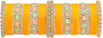 SBS Alloy Beads, Pearl, Cubic Zirconia Gold-plated Chudas(Pack of 60)