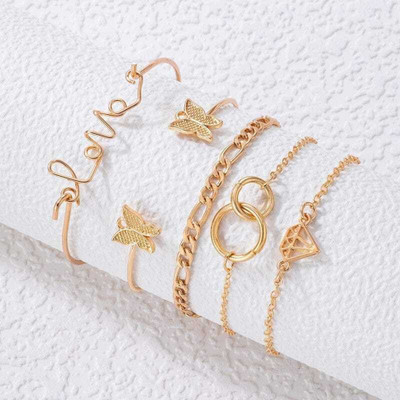 Little Stars Enterprises Alloy Gold-plated Bracelet Set(Pack of 4)