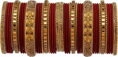 RADHA MOHAN EMPIRE Fabric, Glass Bangle Set(Pack of 42)
