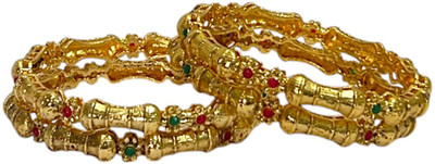 ACCESSHER Brass Gold-plated Bangle(Pack of 4)