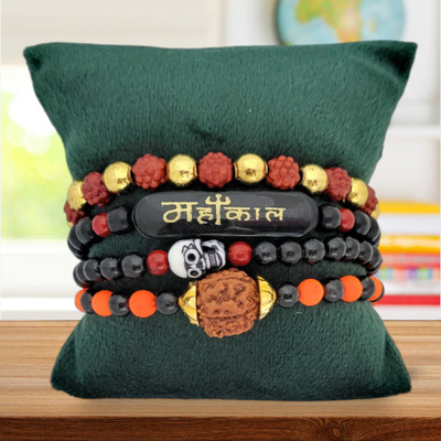 URBANELA Rudraksha Bracelet Set(Pack of 4)