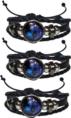 BHAGYA G Leather Bracelet(Pack of 3)