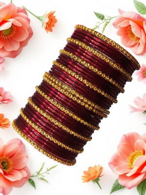 GoVika Glass Bangle Set(Pack of 10)