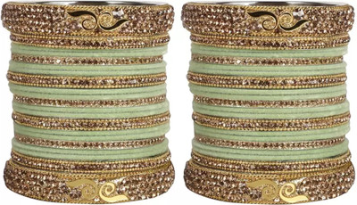CHURA KING Alloy Crystal Bangle Set(Pack of 10)