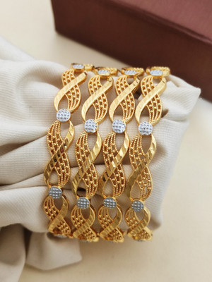 Vriti Imitation Alloy Gold-plated Bangle(Pack of 4)