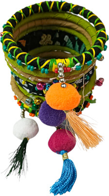 Soundarya boutique Fabric Bangle Set(Pack of 9)