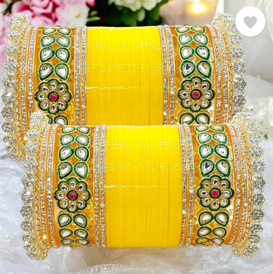 whatowear Alloy Cubic Zirconia Gold-plated Chudas(Pack of 2)