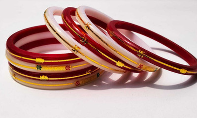 JESTALUKES Plastic Gold-plated Bangle Set(Pack of 8)