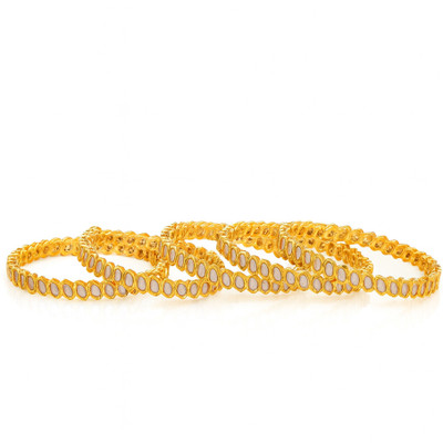 GC PREMIUM JEWELLERY Brass Gold-plated Bangle Set(Pack of 4)