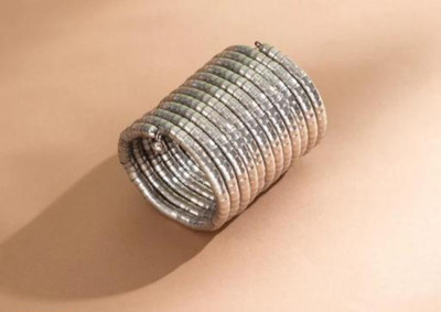 PRASUB Alloy Beads Silver Coated Bangle