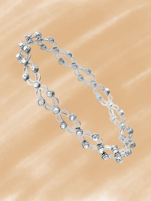 RKB SALES Alloy Cubic Zirconia Silver Bracelet