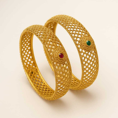 Deepak ecommerce Alloy Gold-plated Bangle Set(Pack of 2)