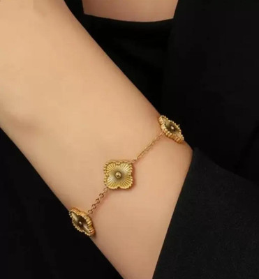 ArtisticAllure Stainless Steel Gold-plated Bracelet(Pack of 2)