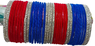 DURGANSH Glass Zircon Bangle Set(Pack of 34)
