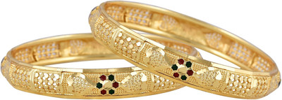 VIGHNAHARTA Alloy Gold-plated Bangle Set(Pack of 2)