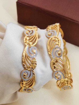 Kriva Trading Alloy Gold-plated Bangle(Pack of 2)