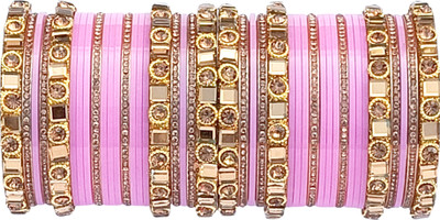 SRKBS Plastic Beads, Zircon Gold-plated Chudas(Pack of 10)