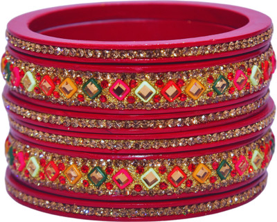 Naziya Lahti Bhandar Lac Bangle Set(Pack of 6)