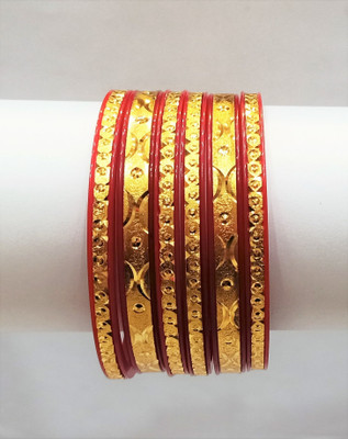 Rudra Plastic Gold-plated Bangle Set(Pack of 6)