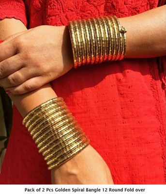 Samridhi DC Alloy Gold-plated Bangle Set(Pack of 2)