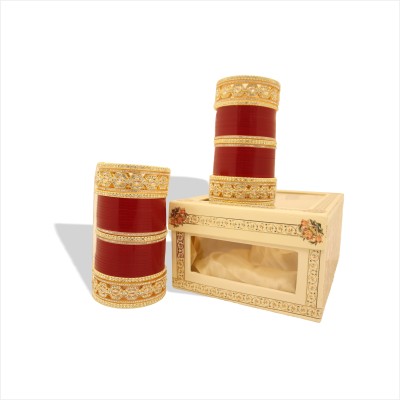 SWASTIK Brass, Plastic Gold-plated Bangle Set