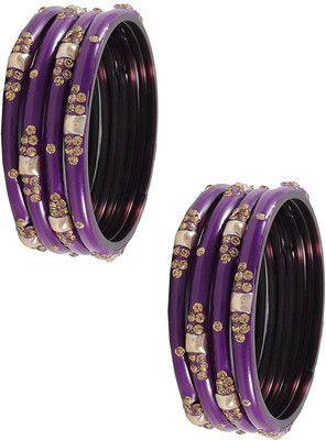 NMII Glass Beads, Zircon Bangle Set(Pack of 4)