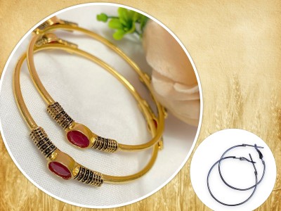 AARTISAI Alloy Ruby Gold-plated Bangle Set