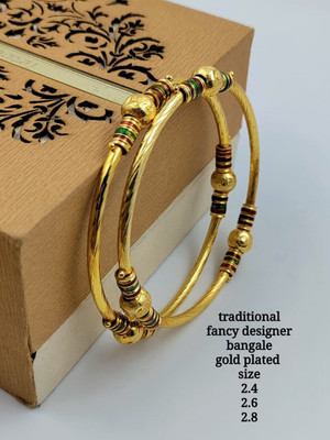 Lipsaa Alloy Gold-plated Bangle Set(Pack of 2)