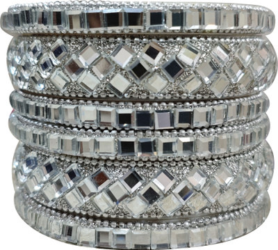 Metamo Glass Zircon Bangle Set(Pack of 6)