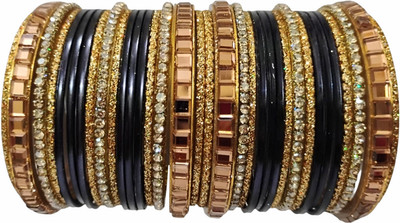 thesakshitrader Glass, Alloy Cubic Zirconia, Diamond Bangle Set(Pack of 10)