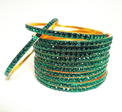 AAHANA Brass Cubic Zirconia Brass Bangle Set(Pack of 10)