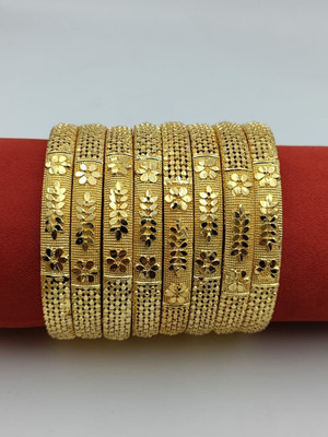 Shree Fashions World Brass Gold-plated Bangle Set(Pack of 8)