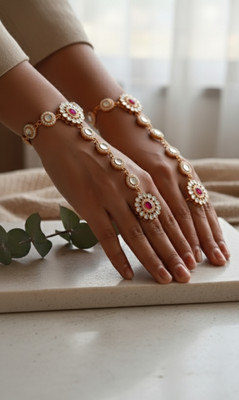 Nyha Metal Agate Brass Ring Bracelet