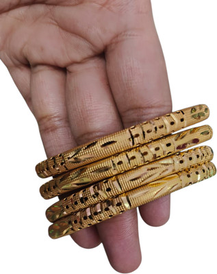 bracelete Stainless Steel Gold-plated Kada(Pack of 4)