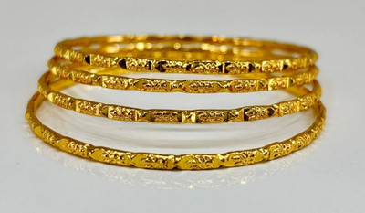 CSR Brass, Copper Gold-plated Bangle Set(Pack of 4)