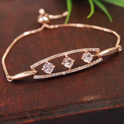 SGA FASHION Brass Cubic Zirconia Gold-plated Bracelet