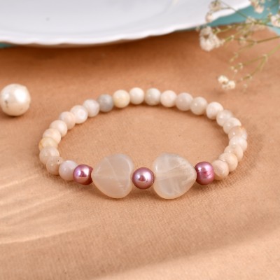 Pearlz Ocean Rubber Beads, Moonstone Bracelet