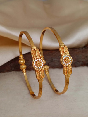 Sangria Brass Diamond Gold-plated Bangle