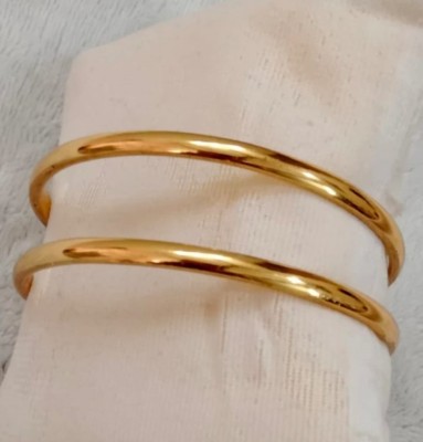 DIMIKI Brass Gold-plated Bangle Set(Pack of 2)