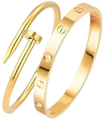 peach n pearl Alloy Gold-plated Bracelet(Pack of 2)