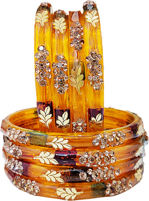 MUQQI Glass Cubic Zirconia Kada(Pack of 8)