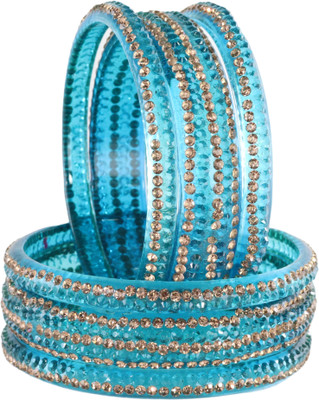LAVAZZA Glass Beads, Zircon Bangle Set(Pack of 6)