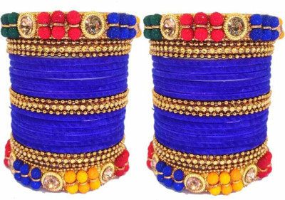 RADHA MOHAN EMPIRE Fabric, Glass Bangle Set(Pack of 46)