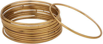 Jewels Capital Brass Cubic Zirconia Gold-plated Bangle Set(Pack of 10)