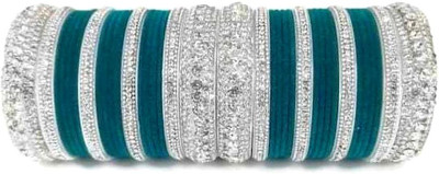 Mayra Creation Metal, Plastic Zircon Silver Bangle Set(Pack of 36)
