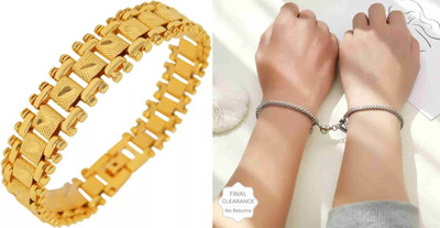 P R Production Brass Charm Bracelet(Pack of 2)