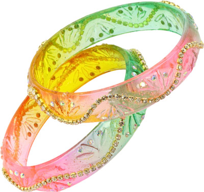 LAVAZZA Glass Beads, Diamond, Zircon Kada(Pack of 2)