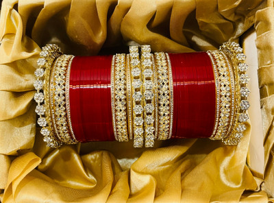 Aashirwad Alloy Zircon Gold-plated Chudas(Pack of 2)