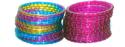 Mahaveer Glass Beads Bangle(Pack of 2)