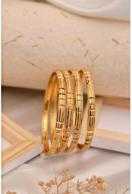 Dharti Ent Brass Gold-plated Bangle Set(Pack of 4)